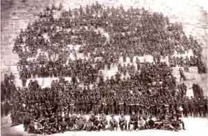 11th Battalion on the Great Pyramid of Khufu (Cheops) at Giza, Egypt - 10 January 1915