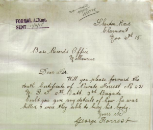 George Forrest letter