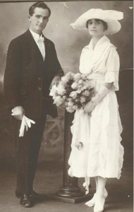 Wally and Ivy Goodlet on their wedding day. 1920
