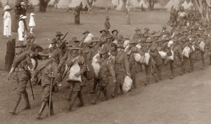 H Coy practice marching out of Blackboy Hill 1914 - ex Andrew Barker