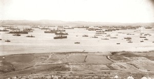 Ships of the MEF in Mudros Harbour April 1915 - per AWM G00547